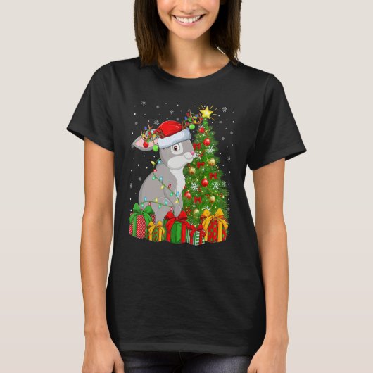 Rabbit Bunny   Xmas Holiday Santa Bunny Christmas  T-Shirt (Vorderseite)