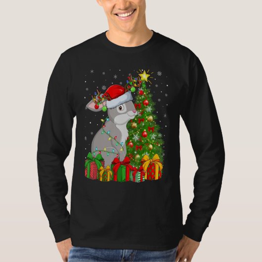 Rabbit Bunny   Xmas Holiday Santa Bunny Christmas  T-Shirt (Vorderseite)
