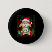 Rabbit Bunny Xmas Lights Ugly Santa Hat Bunny Chri Button (Vorderseite)