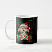 Rabbit Bunny Xmas Lights Ugly Santa Hat Bunny Chri Kaffeetasse (Links)