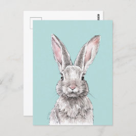 Rabbit Bunny zeichne Niedlichen Frühling Tierart Postkarte