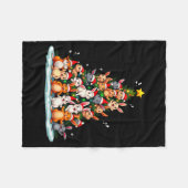 Rabbit Christmas Tree Funny Holiday Bunny Fleecedecke (Vorderseite (Horizontal))