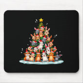 Rabbit Christmas Tree Funny Holiday Bunny Mousepad (Vorne)