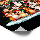 Rabbit Christmas Tree Funny Holiday Bunny  Poster (Ecke)