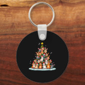 Rabbit Christmas Tree Funny Holiday Bunny  Schlüsselanhänger (Vorderseite)