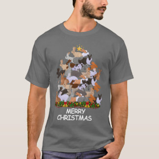 Rabbit Christmasree Frohe Weihnachtsgeschenk T-Shirt