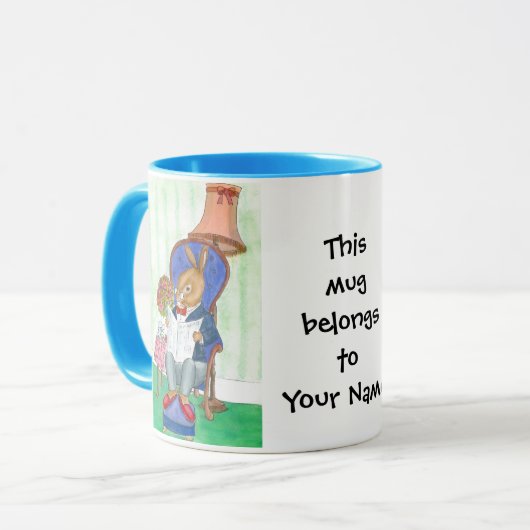 Rabbit Coffee Tasse to Personalize (Vorderseite Links)