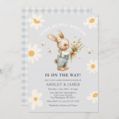 Rabbit Daisy Floral Einige Sonne ist auf dem Weg Einladung (Vorne/Hinten)