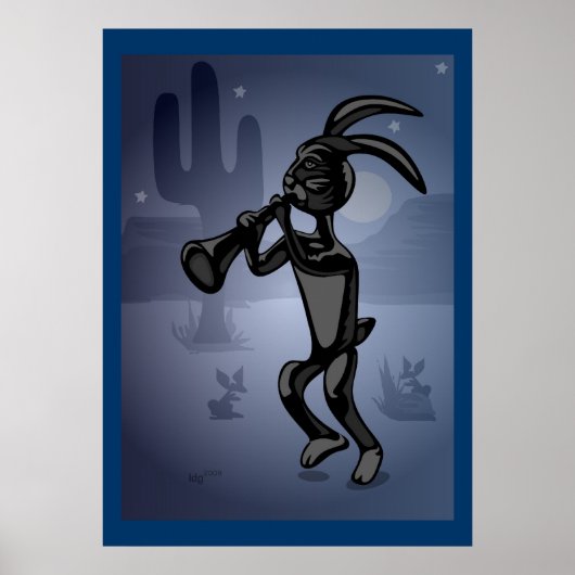 Rabbit Dance Kokopelli Poster (Vorne)