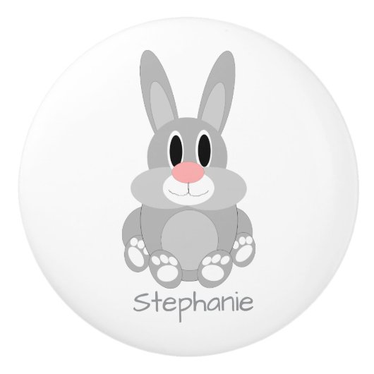 Rabbit Design Personalised Keramikknauf (Vorderseite)