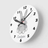 Rabbit Design Personalised Runde Wanduhr (Winkel)