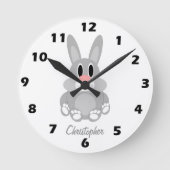 Rabbit Design Personalised Runde Wanduhr (Vorderseite)