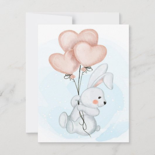 Rabbit Design Wird Cute Bunny Wird Kid Birthday Einladung (Vorderseite)