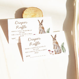 Rabbit Diaper Raffle Baby Shower Enclosure Card Begleitkarte