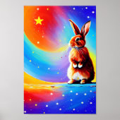 Rabbit Drawing Watercolor Poster (Vorne)