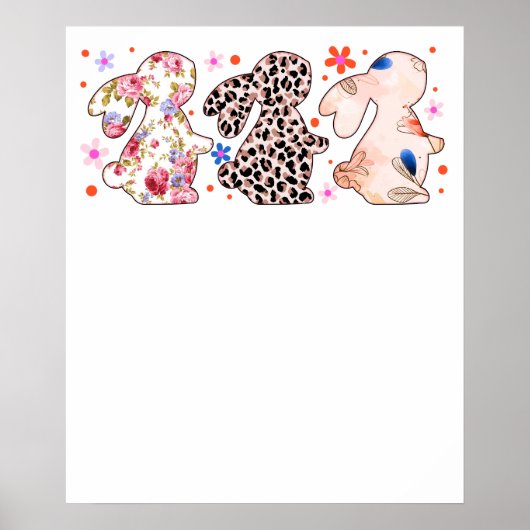 rabbit easter pattern, retro, vintage poster (Vorne)