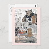 Rabbit Eating Pancake Frühstück Postkarte (Vorne/Hinten)