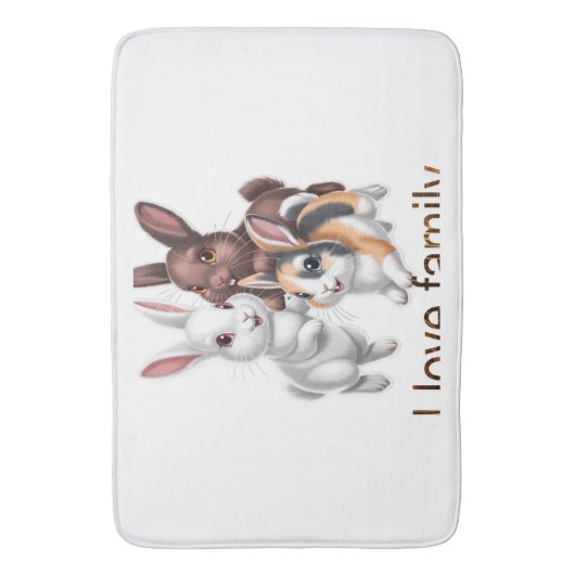 Rabbit family badematte (Vorderseite Vertikal)