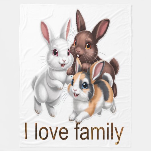Rabbit family fleecedecke (Vorderseite)