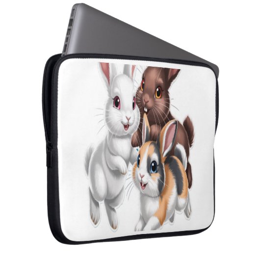 Rabbit family laptopschutzhülle (Vorne Rechts)