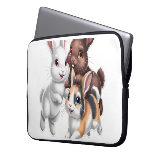 Rabbit family laptopschutzhülle (Vorderseite Links)