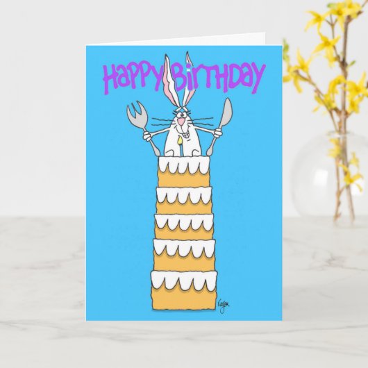 RABBIT FANTASY Geburtstagskarte Karte (Gelbe Blume)