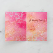 RABBIT, FARBIGE OSTEREIER UND FRÜHBLUMEN FEIERTAGSKARTE (Innenseite)