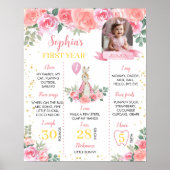 Rabbit First Birthday Party Meilenstein Poster (Vorne)