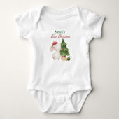 Rabbit First Christmas Baby Bodysuit Baby Strampler (Vorderseite)