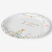 Rabbit First Geburtstag Pappteller (Schrägansicht)