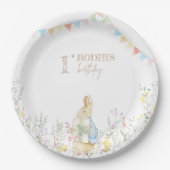 Rabbit First Geburtstag Pappteller (Vorderseite)