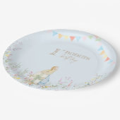 Rabbit First Geburtstag Pappteller (Schrägansicht)