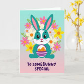 Rabbit Floral Basket Design Card Karte (Gelbe Blume)