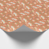 Rabbit Florals Throw Pillow Geschenkpapier (Ecke)