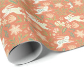 Rabbit Florals Throw Pillow Geschenkpapier (Rolleneckpunkt)