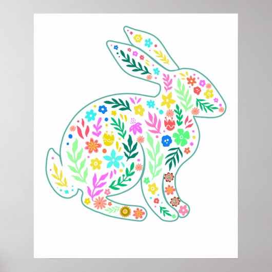 rabbit flower, retro, vintage poster (Vorne)