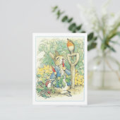 Rabbit Garden Carroons von Beatrix Potter Postcard Postkarte (Stehend Vorderseite)