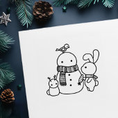 Rabbit Gebäude Snowman Permastempel