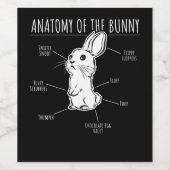 Rabbit-Geschenk |Anatomie der Liebe von Niedlichen Weinetikett (Einzelnes Label)