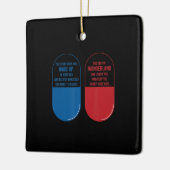 Rabbit-Geschenk | Blue Pill Red Pill Wonderland Ra Keramikornament (Links)