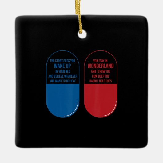 Rabbit-Geschenk | Blue Pill Red Pill Wonderland Ra Keramikornament (Vorderseite)