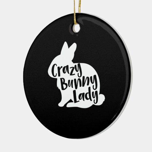 Rabbit-Geschenk |Crazy Bunny Lady - Funny Rabbit L Keramik Ornament (Links)