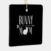 Rabbit-Geschenk | Helle Mama Funny White Rabbit Gi Keramikornament (Rechts)