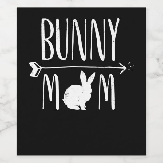 Rabbit-Geschenk | Helle Mama Funny White Rabbit Gi Weinetikett (Einzelnes Label)