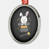 Rabbit Gift|Bunny Magic Wand Zauberer Hexe Ornament Aus Metall (Links)
