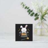 Rabbit Gift|Bunny Magic Wand Zauberer Hexe Quadratische Visitenkarte (Stehend Vorderseite)