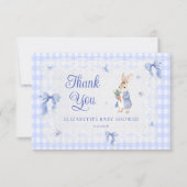 Rabbit Gingham Bunny Baby Shower Thank You  Card Karte (Vorderseite)