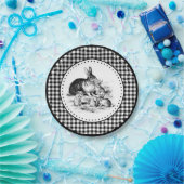 Rabbit Gingham Pappteller (Party)