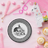 Rabbit Gingham Pappteller (Party)