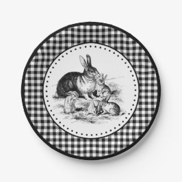 Rabbit Gingham Pappteller